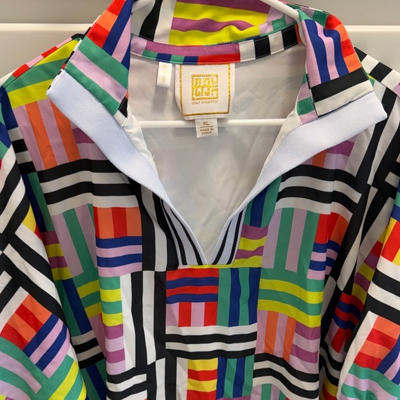 Colorblock Geometric Popover Top - Multicolor - Picture 3 of 3